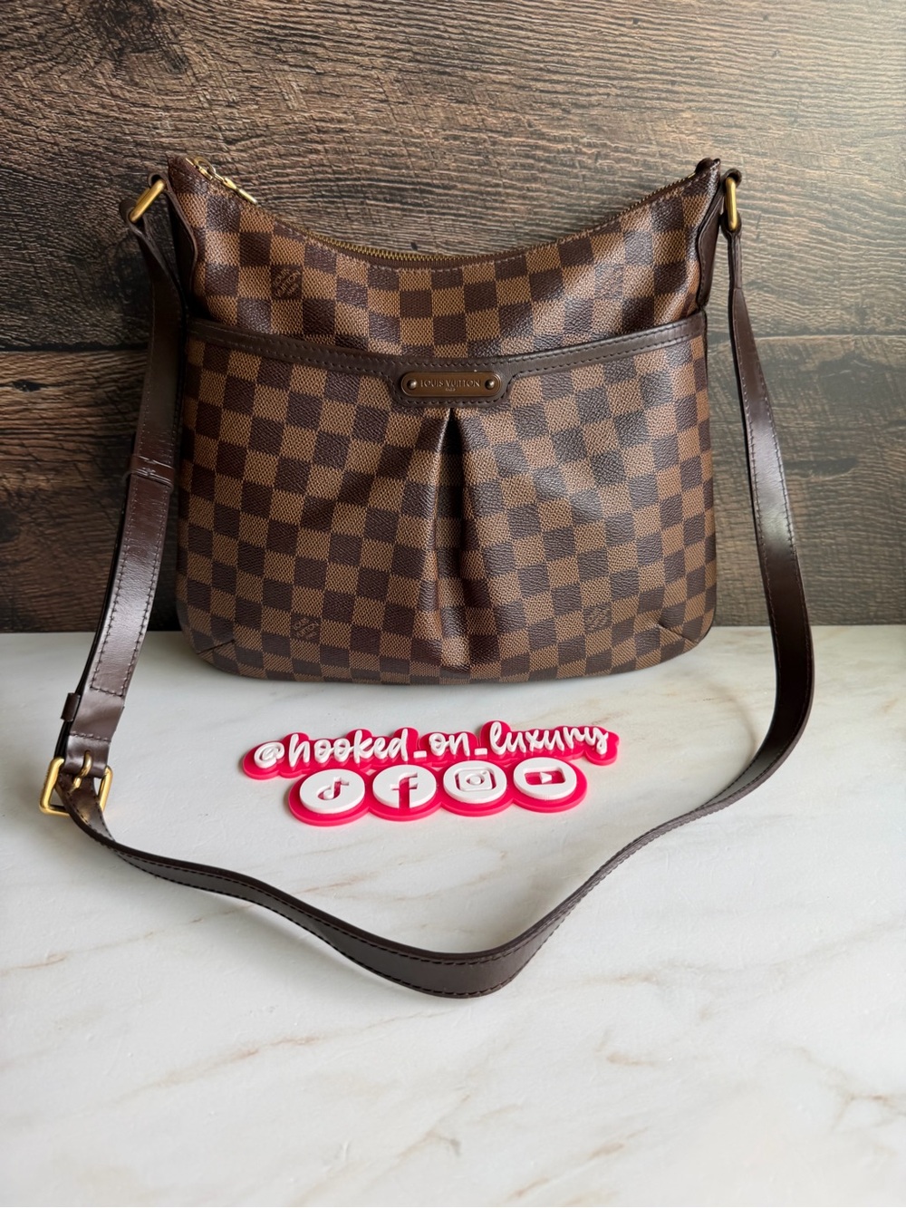Authentic Louis Vuitton Bloomsbury PM Damier Ebene Crossbody Handbag EUC